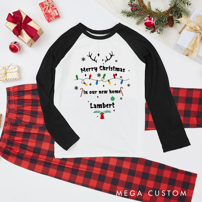 Personalized Christmas Pajamas Merry Christmas in Our New Home Pajamas  2025 Custom Name Family Christmas Pjs Christmas Gifts