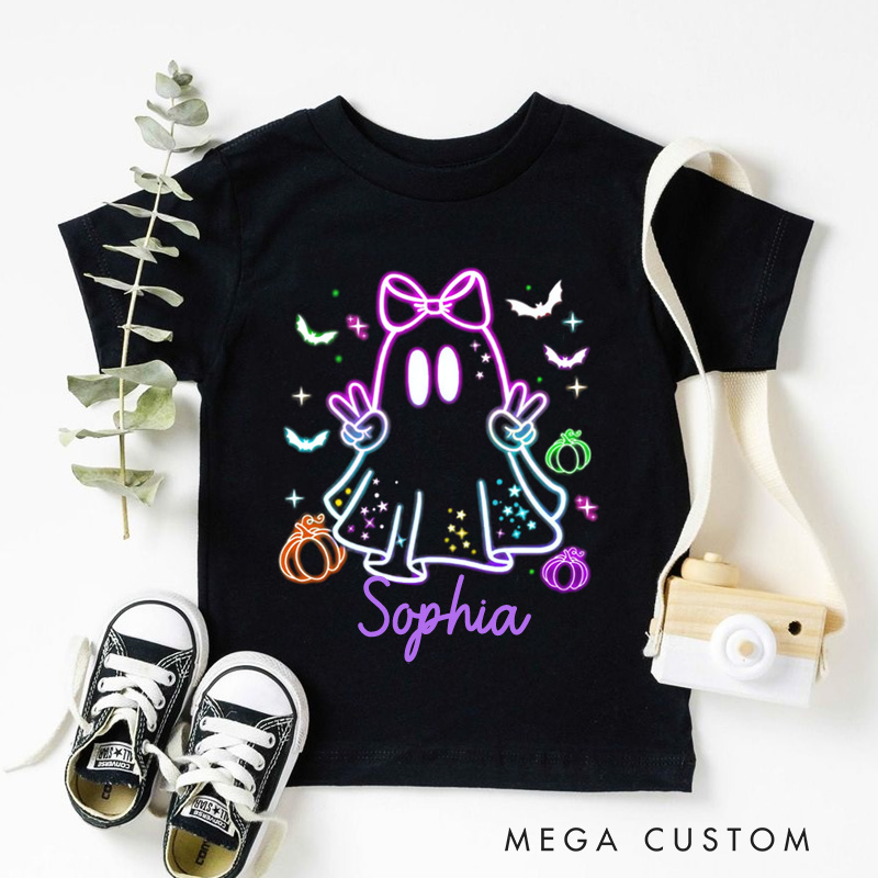 Personalized Kids Halloween Neon T-Shirt Halloween Toddler Tee