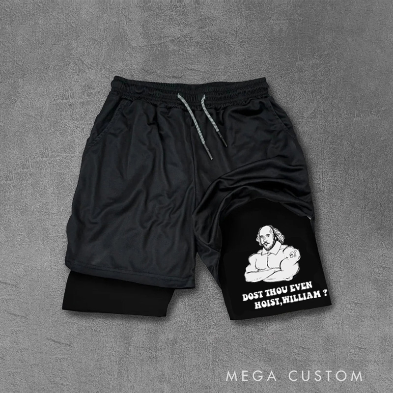 Personalized Performance Training Shorts with Dost Thou Even Hoist Built in Compression Layer for Fitness Enthusiasts Bodybuilders and Gym Lovers