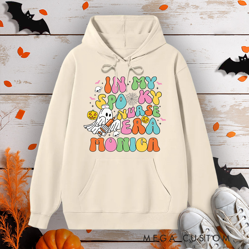 Personalized Hoodies for Nurse Customized In My Spooky Nurse Era Design Hoodies Halloween Nurse Hoodie
