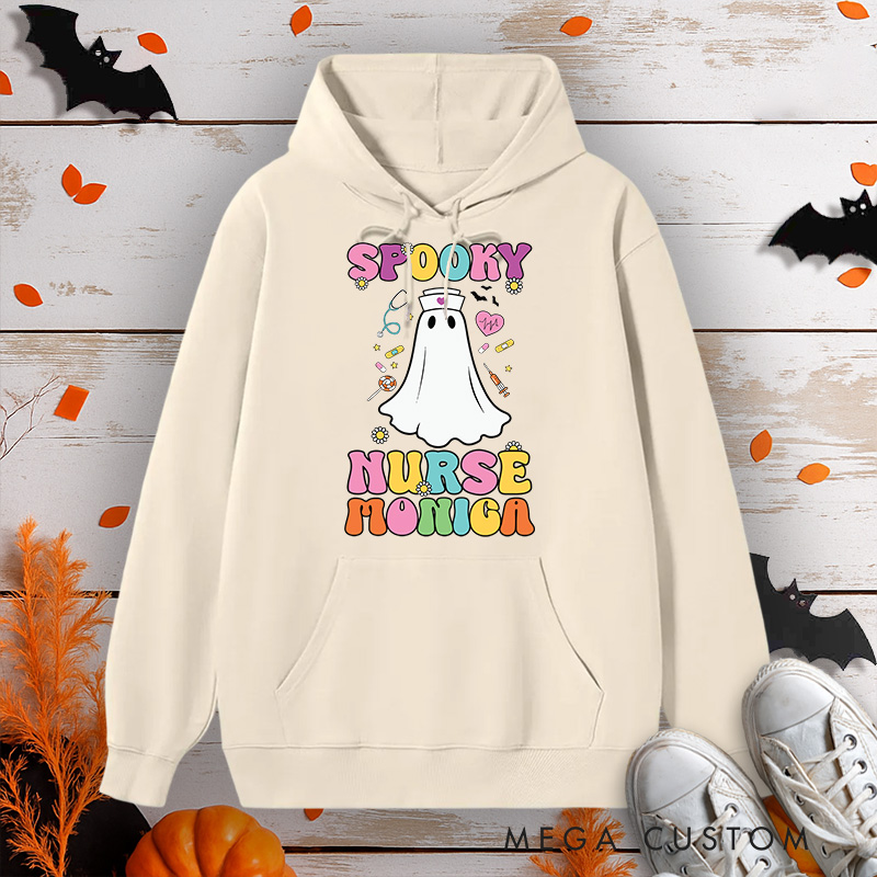 Personalized Hoodies for Nurse Customized Spooky Nurse Design Hoodies Halloween Nurse Hoodie
