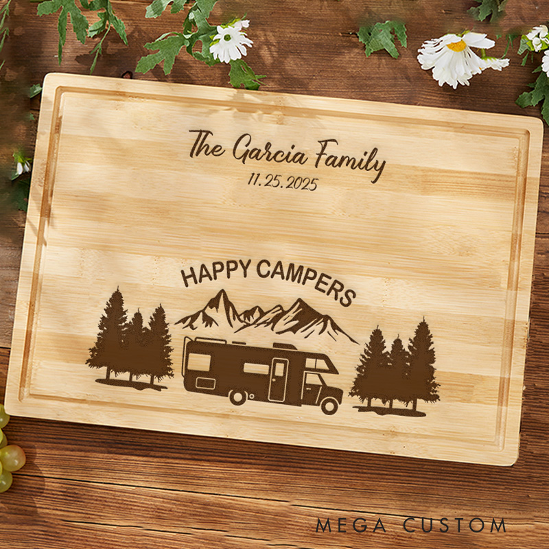 Personalized Camping Cutting Board Engrave Board Outdoor Adventures Lovers Cutting Board Hiking Camping Gift for Family