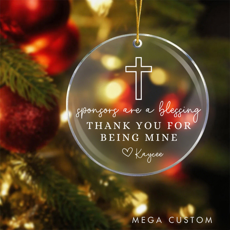Personalized Sponsors are a Blessing Acrylic Ornament with Name Religious Gift Christian Gift