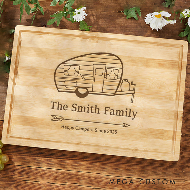 Personalized Engraved Camping Cutting Board Outdoor Adventures Lovers Cutting Board Gift for Hiking Lover