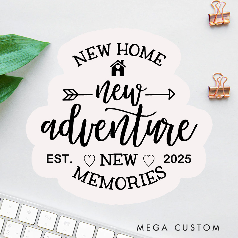 Personalized New Home Stickers New Adventure Design Custom Housewarming Labels Decorative Moving Stickers for Homeowners Gifts