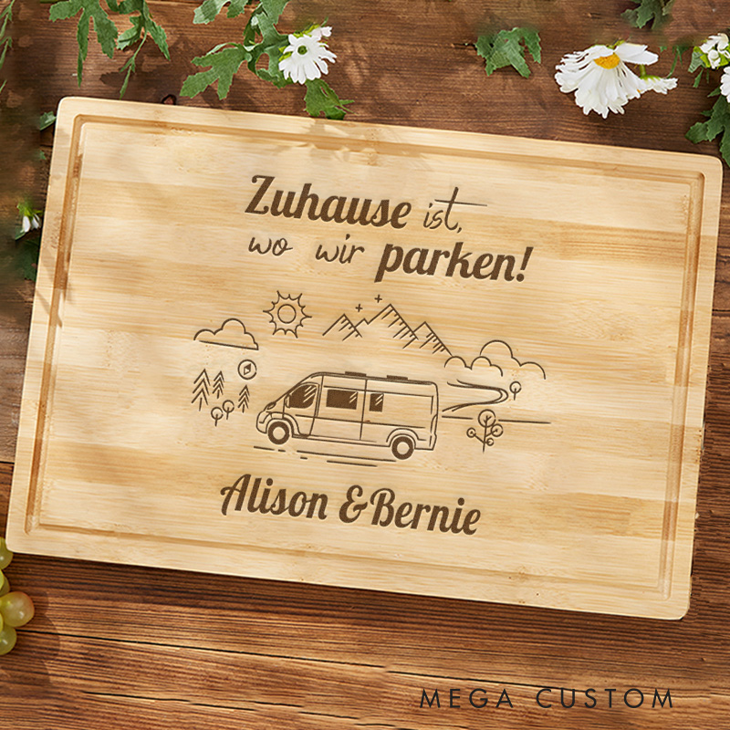 Personalized Outdoor Nature Lover Cutting Board Engraved Rv Camping Cutting Board Gift for Couple