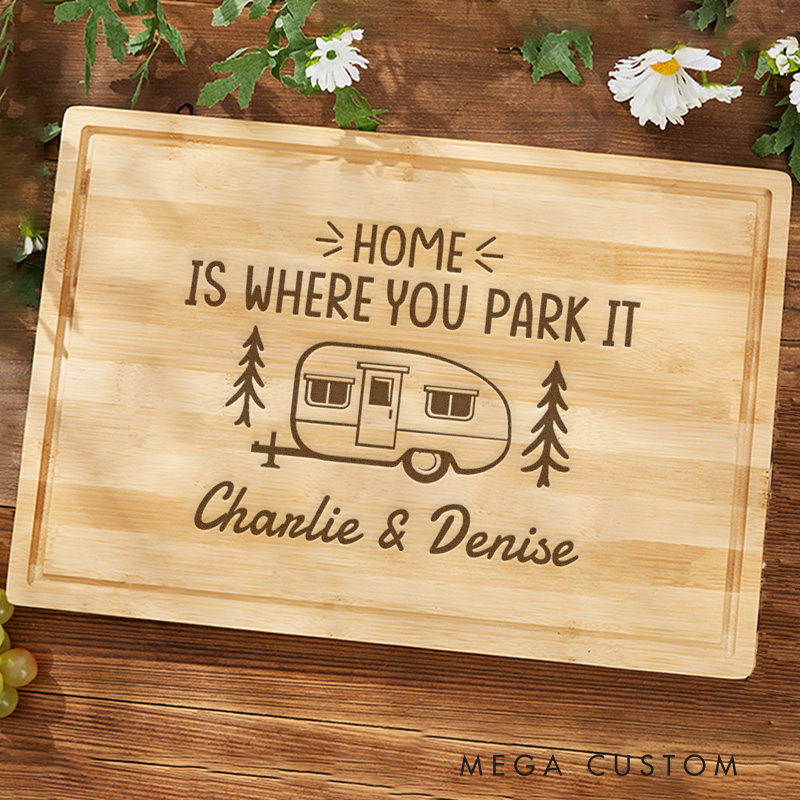 Personalized Outdoor Adventures Cutting Board Camping Barbecue Enthusiasts Cutting Board Gift for Couple