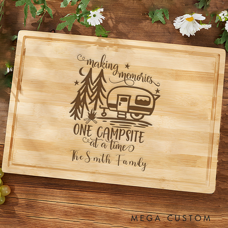 Personalized Outdoor Life Enthusiasts Cutting Board Camping Barbecue Cutting Board Gift for Hiking Family