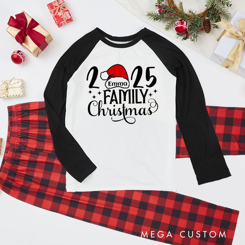 Personalized 2025 Family Christmas Adult Pajamas Custom Name Housewarming Holiday Sleepwear Festive New Home Loungewear for Couples and Families