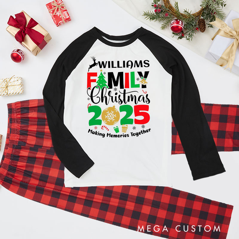 Personalized Family Christmas 2025 Adult Pajamas Custom Name Housewarming Holiday Sleepwear Festive New Home Loungewear for Family