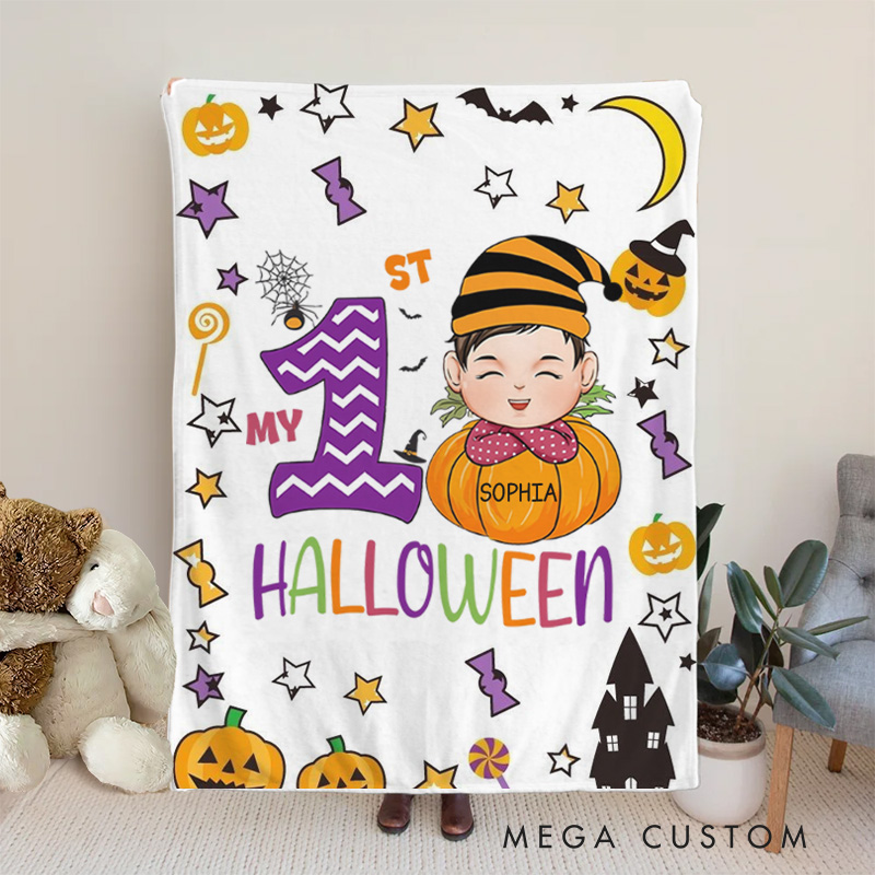 Personalized My 1st Halloween Baby Blanket Halloween Gift
