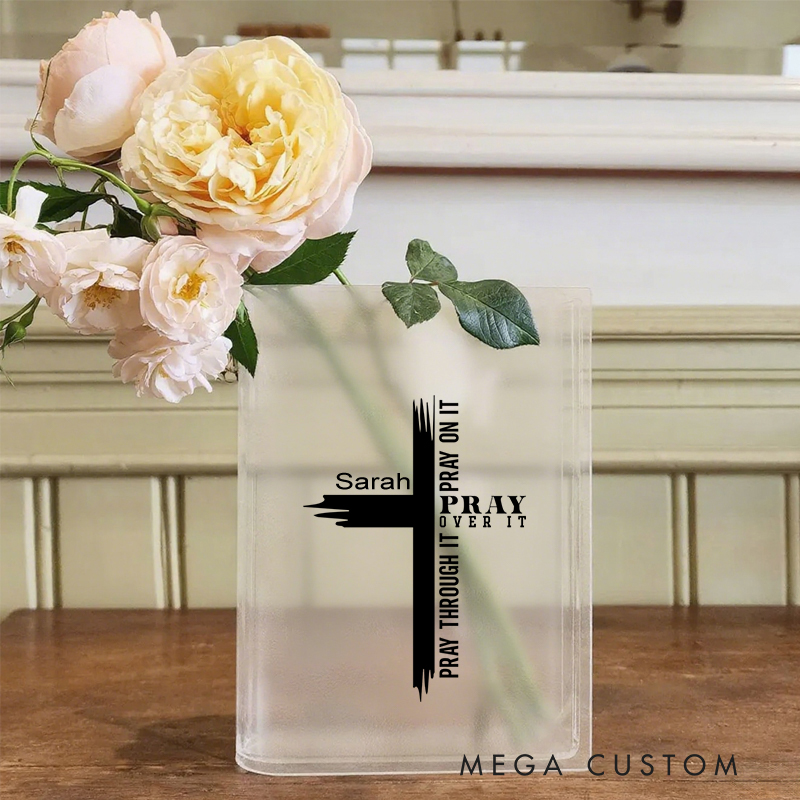 Personalized Pray on It Pray over It Pray Through It Bookend Vase with Name Aesthetic Room Decor Baptism Birthday Gift for Christians