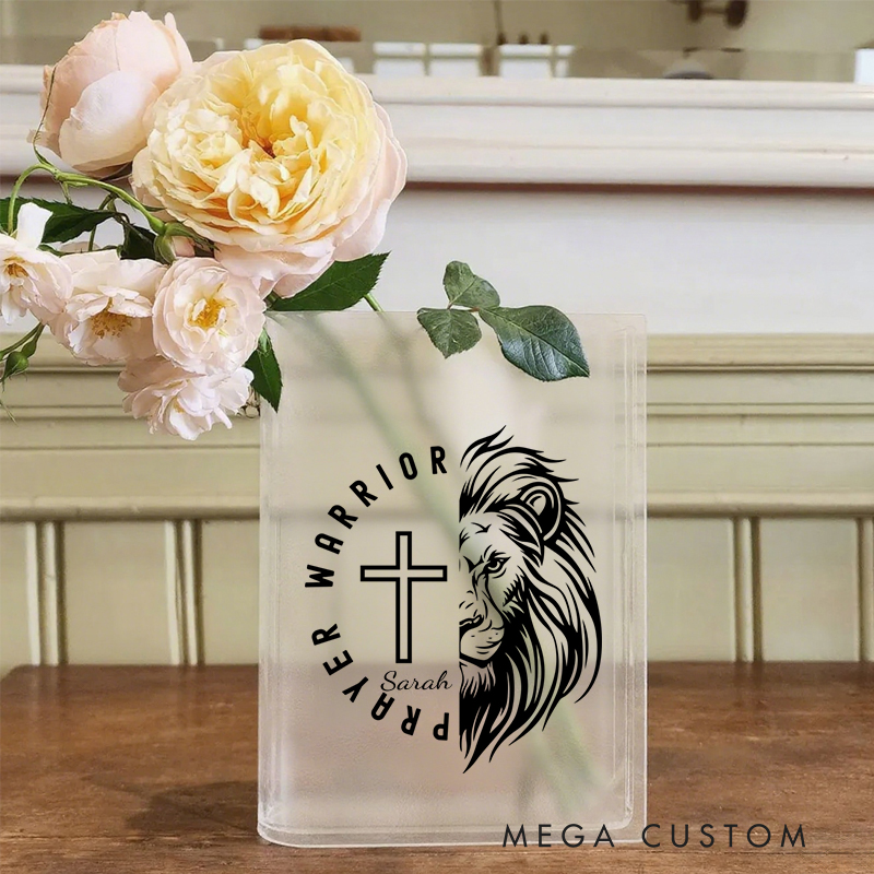 Personalized Prayer Warrior Bookend Vase with Name Aesthetic Room Decor Baptism Birthday Gift for Christians