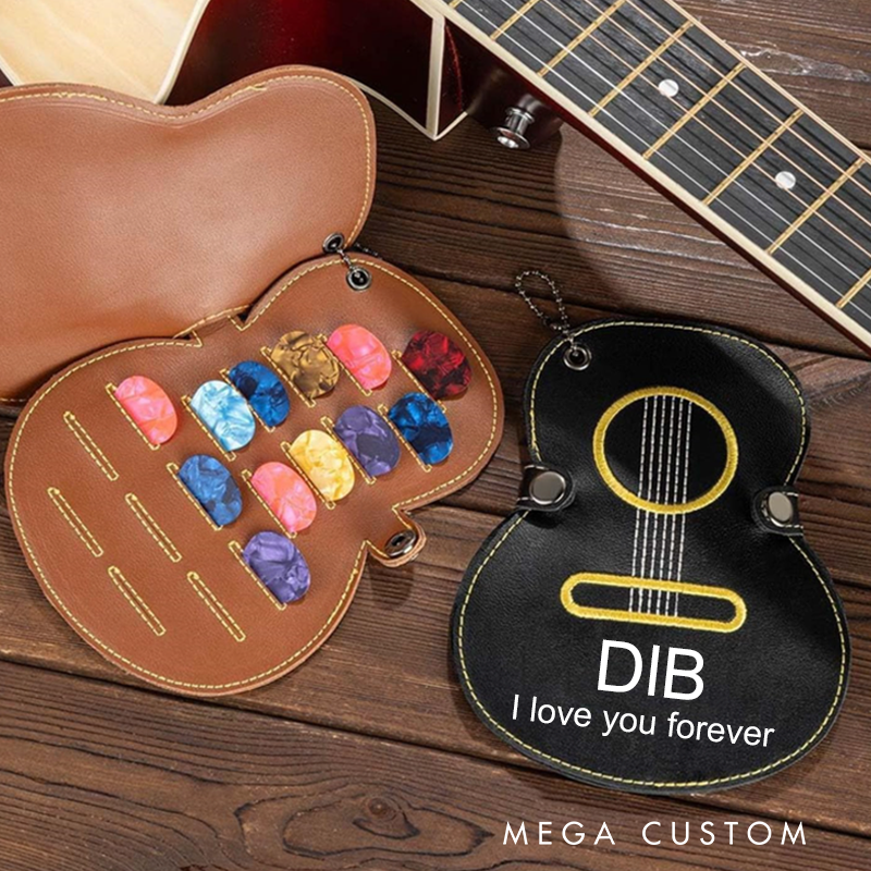 Personalized Guitar Pick Holder Custom Guitar Pick Leather Case Leather Guitar Pick Holder Guitar Pick Sleeve Case Pick Holder Bag