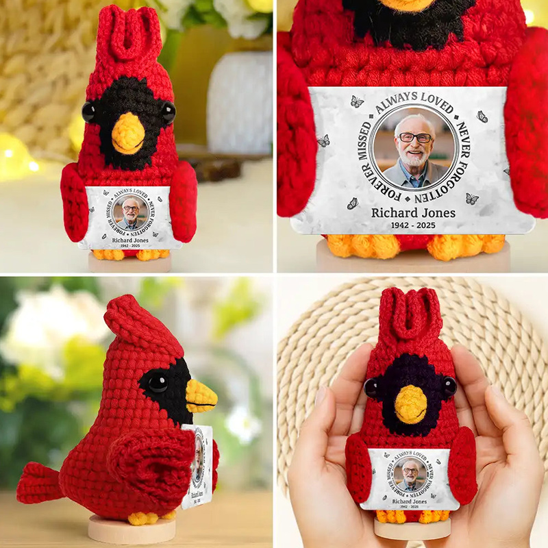 Personalized Photo Memorial Always Loved Never Forgotten Custom Doll Crochet With Custom Card Remembrance Gifts