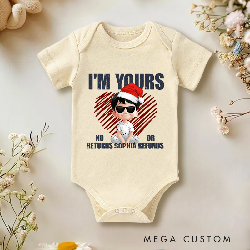 Personalized Adorable Holiday Humor with Playful Baby Ownership Statement for Festive Occasions Baby bodysuit