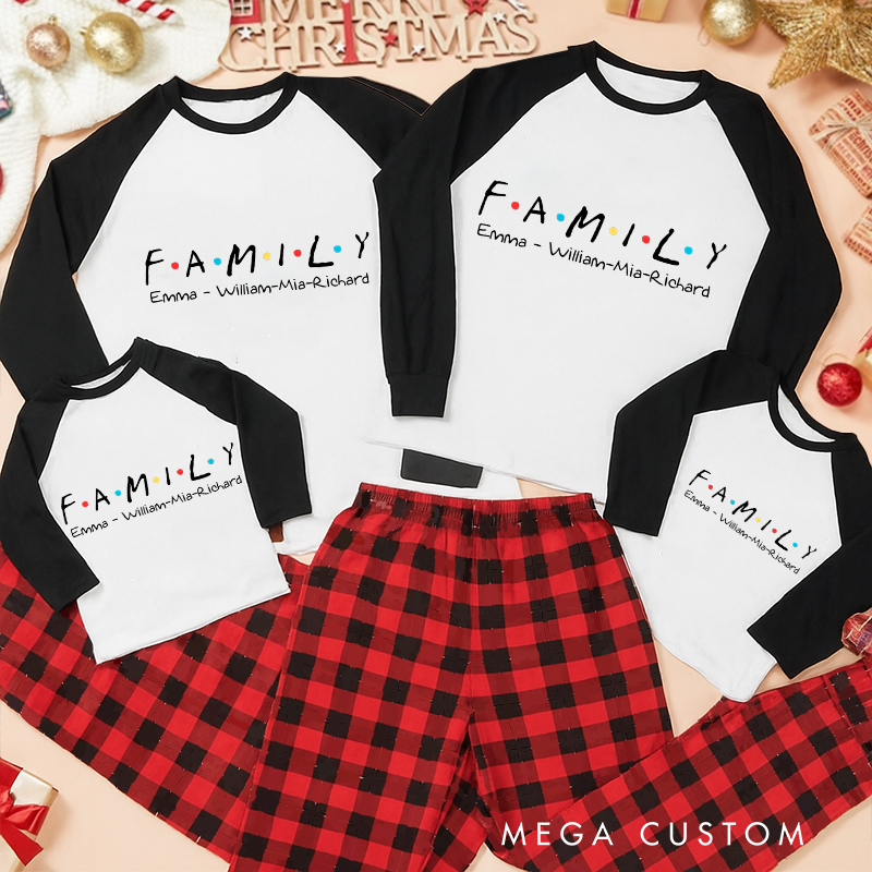 Personalized Classic TV Show Inspired Christmas Family Matching Pajamas Family Name Shirts Movie Holiday Shirt