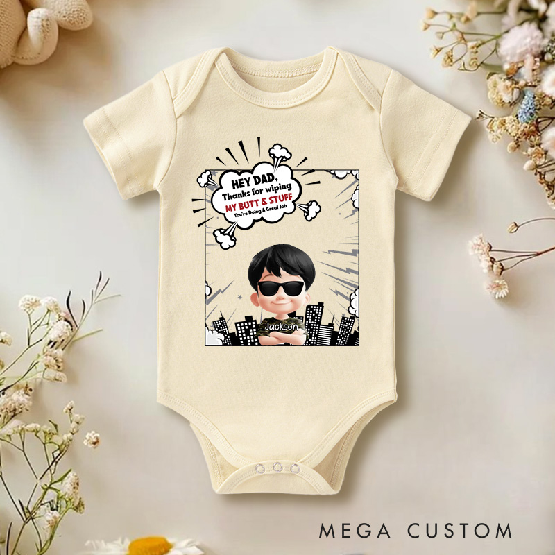 Personalized Quirky Baby Humor with Cool Character and Fun Illustration Theme Baby bodysuit