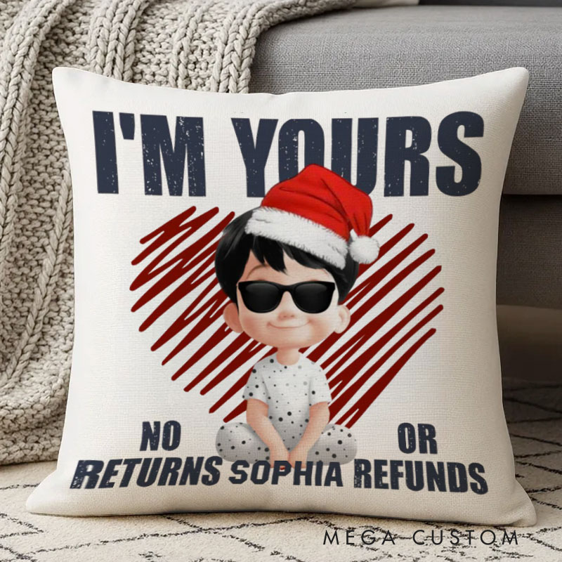 Personalized Playful Ownership Statement with Bold Heart and Funny Text Design for Home Pillow
