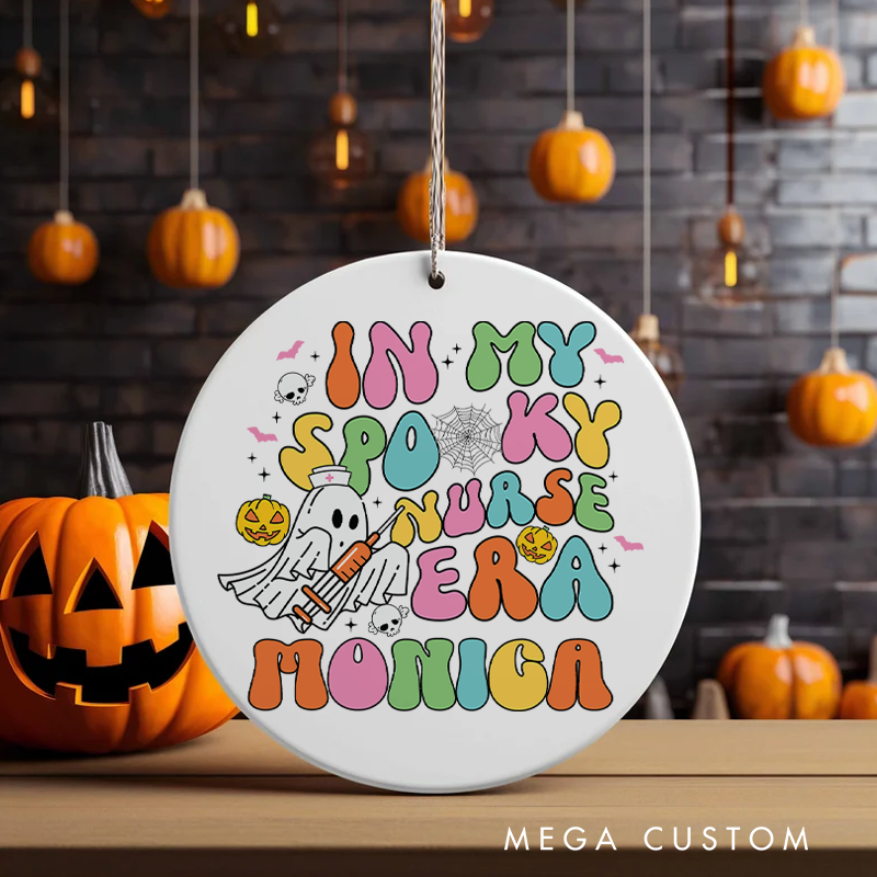 Personalized Nurse Halloween Ornament In My Spooky Nurse Era Design Ornament 
