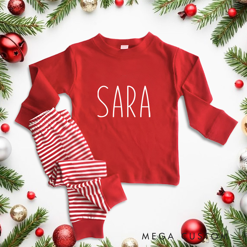 Personalized Festive with Names Christmas Pajamas 