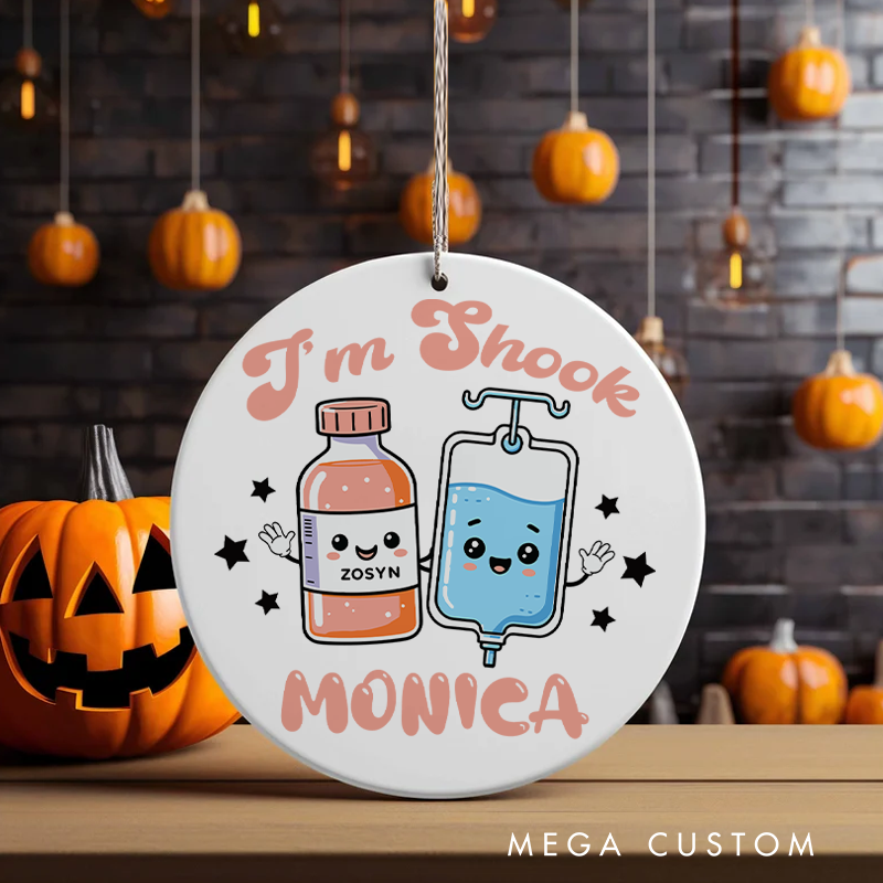 Personalized Nurse Halloween Ornament I'm Shook Design Ornament 