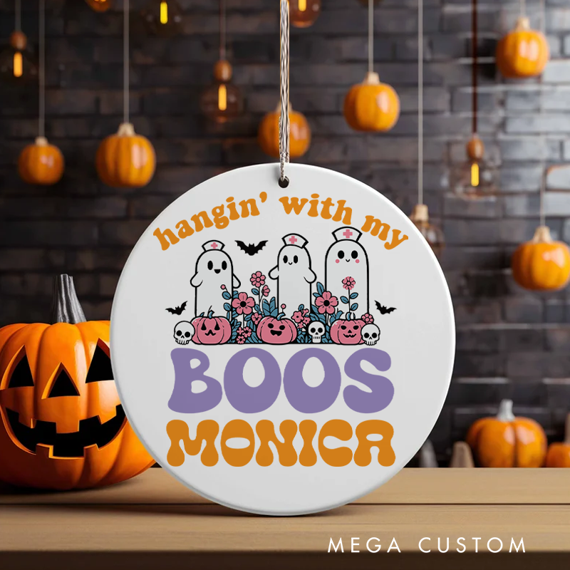 Personalized Nurse Halloween Ornament Hangin' with My Boos Design Ornament 