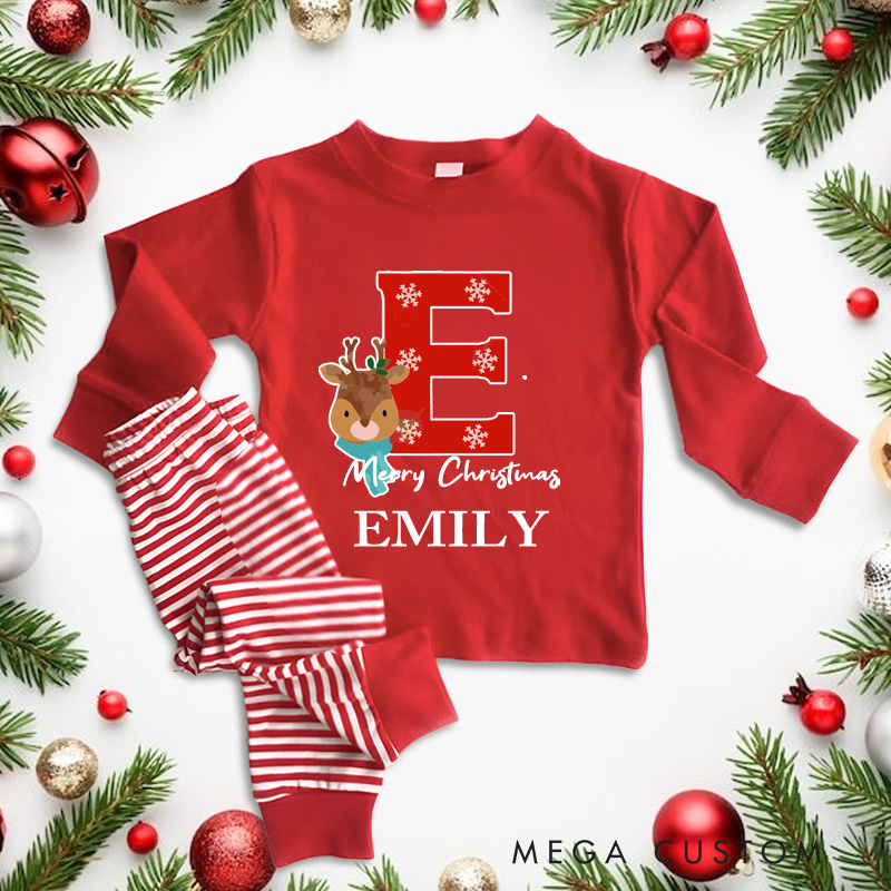 Personalised Initial Name Christmas Pajamas Christmas Gift
