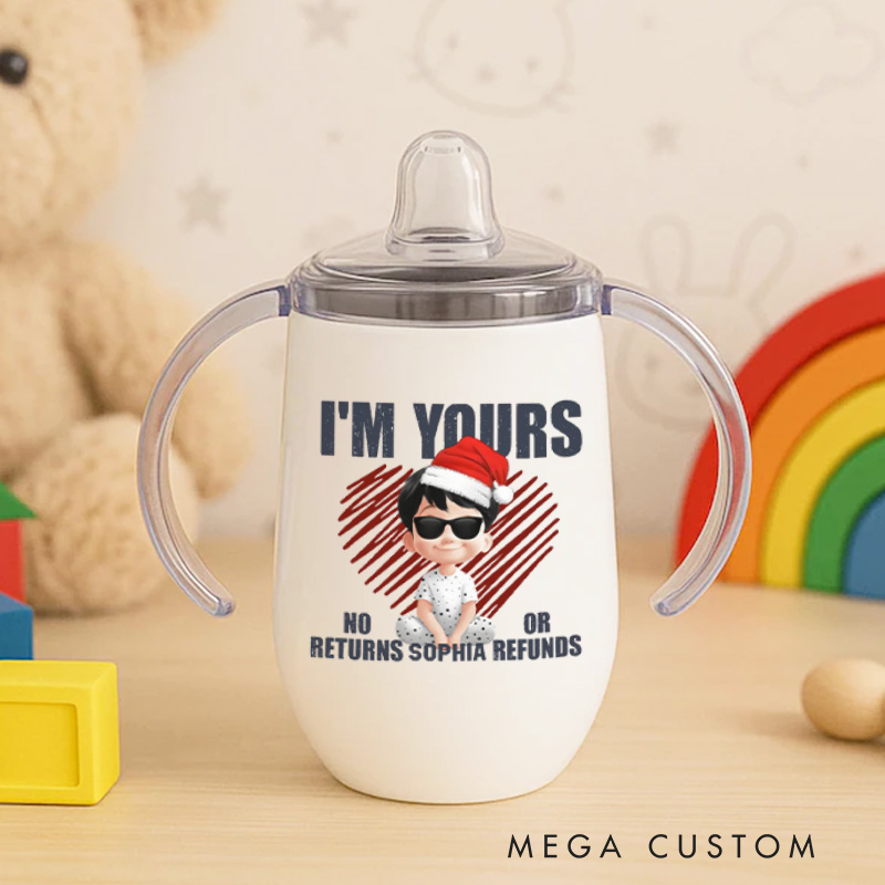 Personalized Playful Ownership Statement with Bold Heart and Funny Text Design for Sippy Cup