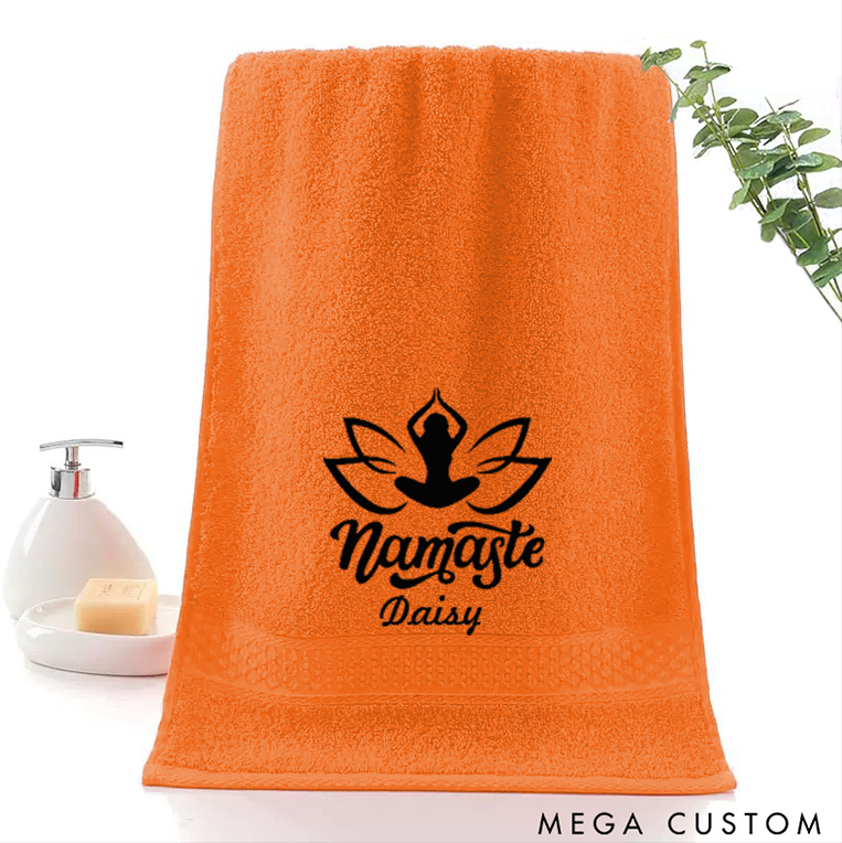 Personalized Yoga Hand Towel with Lotus Namaste Design Perfect for Yoga Meditation and Relaxation