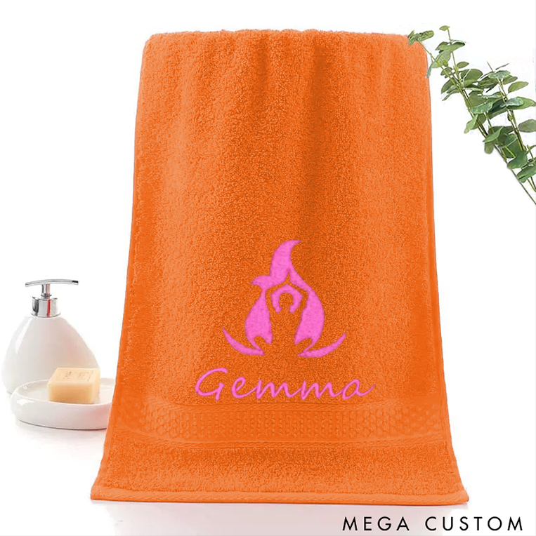 Personalized Yoga Hand Towel with Elegant Yoga Pose Design Perfect for Yoga, Meditation and Relaxation