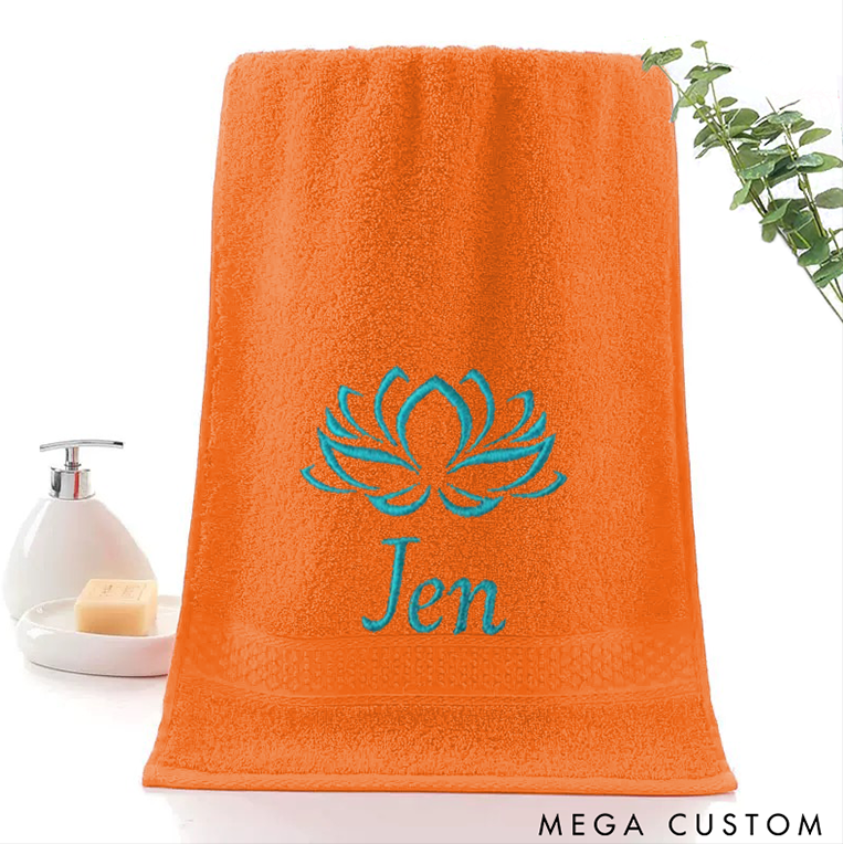 Personalized Yoga Hand Towel with Lotus Design Sports Towel Perfect for Yoga Meditation and Relaxation