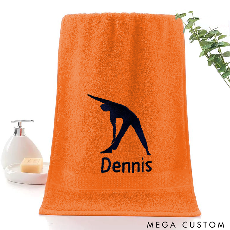 Personalized Yoga Hand Towel with Stretch Pose Design Perfect for Yoga Meditation and Relaxation