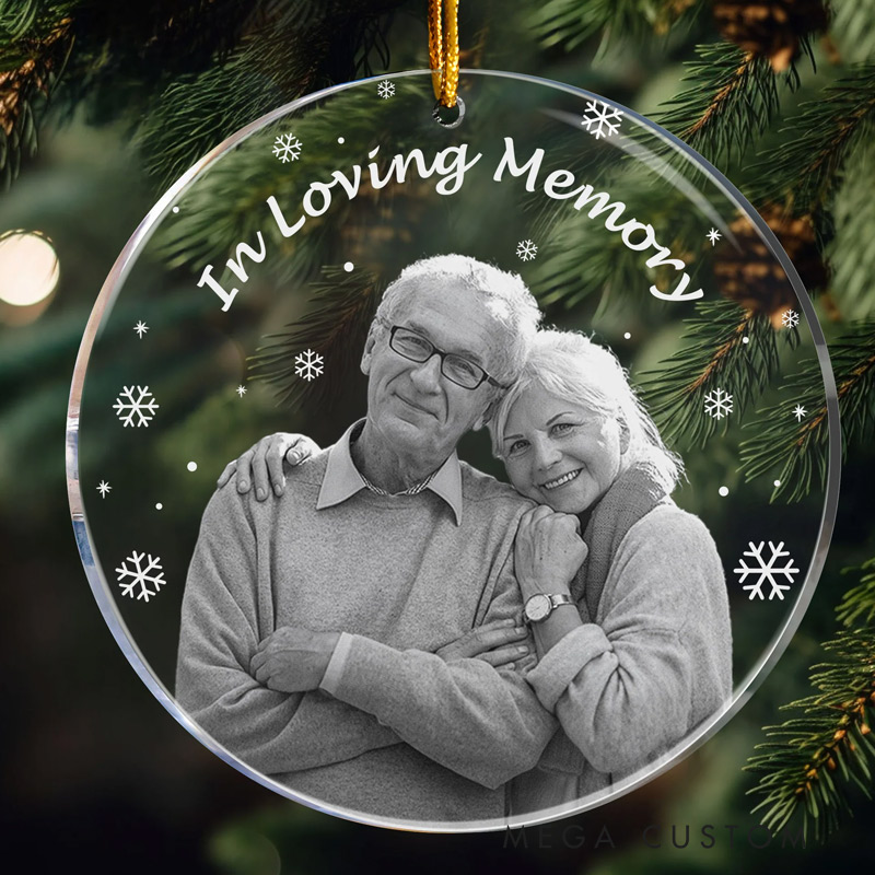 Personalized Memorial Photo Ornament Memorial In Loving Memory Forever In Our Hearts Christmas Ornament Custom Acrylic Ornament 