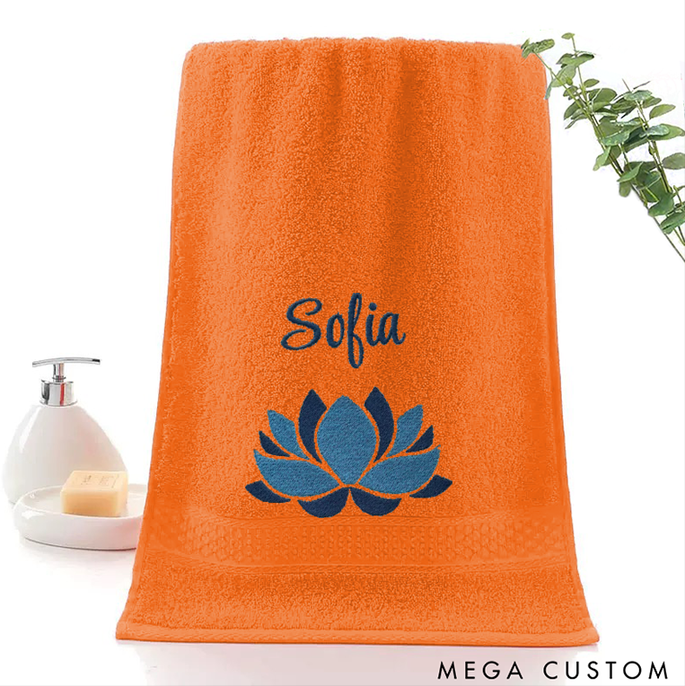 Personalized Yoga Hand Towel with Elegant Lotus Design Perfect for Yoga Meditation Fitness and Relaxation
