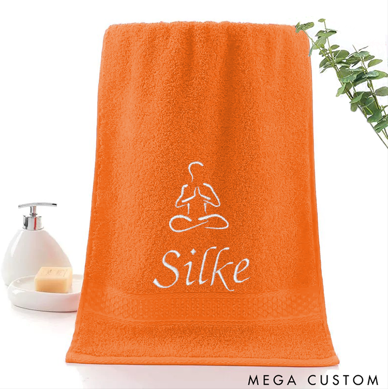 Personalized Yoga Hand Towel with Meditation Pose Design Perfect for Yoga, Meditation and Fitness Sessions