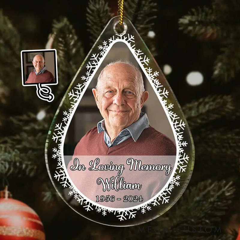 Personalized Memorial Photo Ornament In Loving Memory Custom Acrylic Ornament Christmas Keepsake