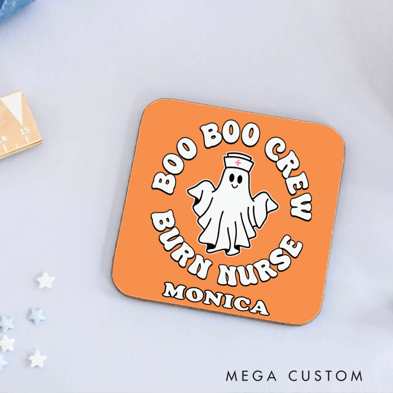 Personalized Coasters for Nurse Customized Boo Boo Crew Burn Nurse Design Coasters Nurse Gift