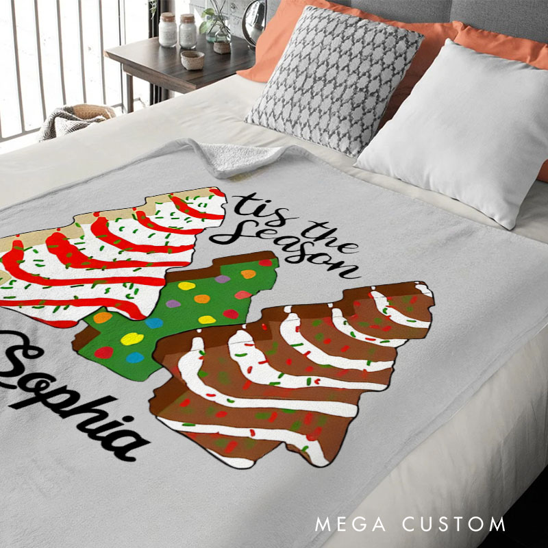 Personalized Christmas Tree Cake Baby Blankets Christmas Holiday Cake Blanket