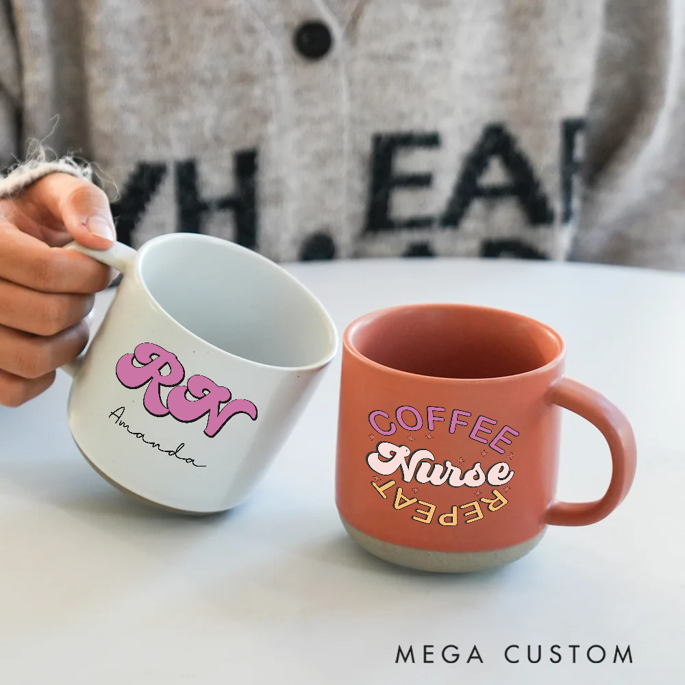 Personalized Nurse Ceramic Mug Gift Custom Name Two Tone Design Mugs Gift