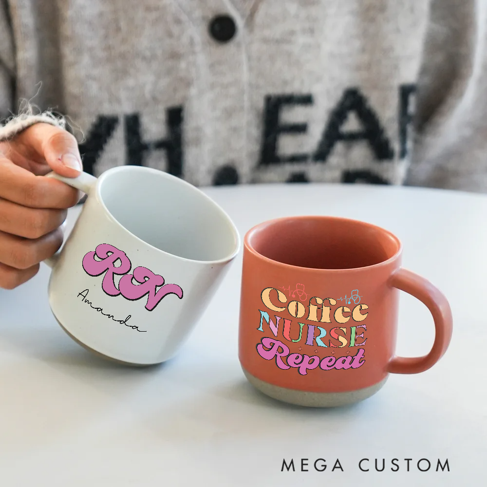 Personalized Nurse Two-Tone Ceramic Mug Gift Custom Name and Fun Design Mugs Gift