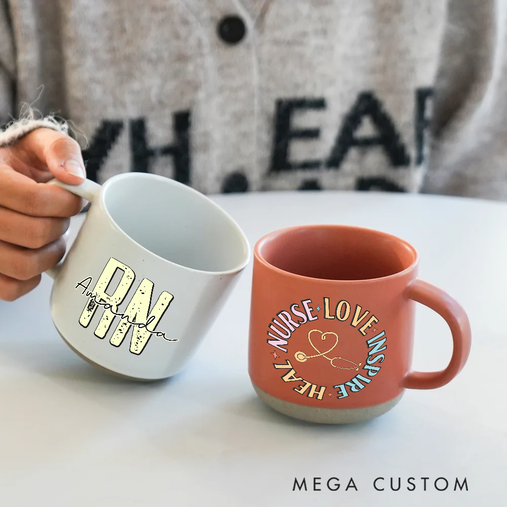Personalized Nurse Two Tone Ceramic Mug Gift Custom Name and Inspirational Design Mugs Gift