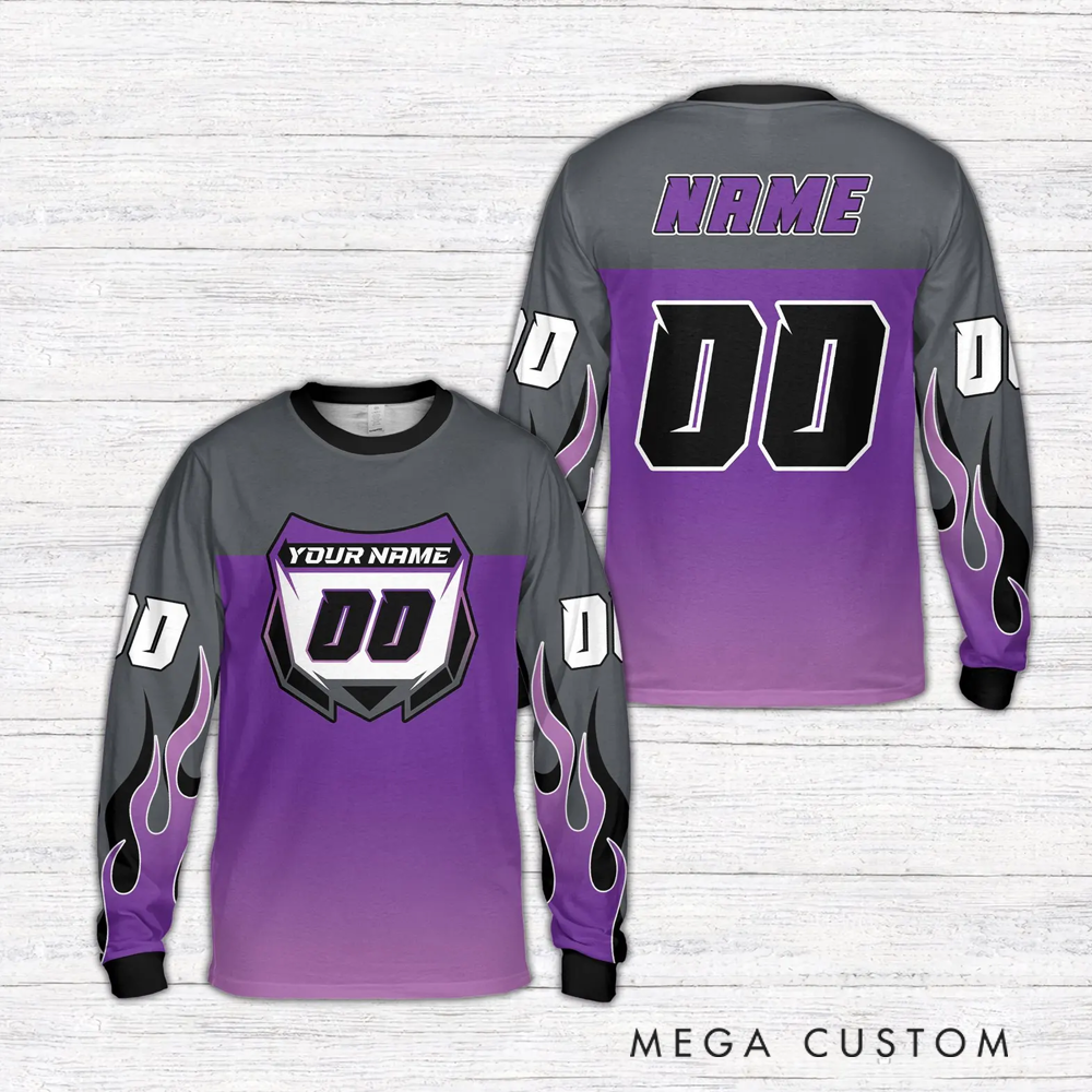 Personalized Motocross Racing Jersey Personalized Off-Road Mesh Knit Shirt for Riders Gift