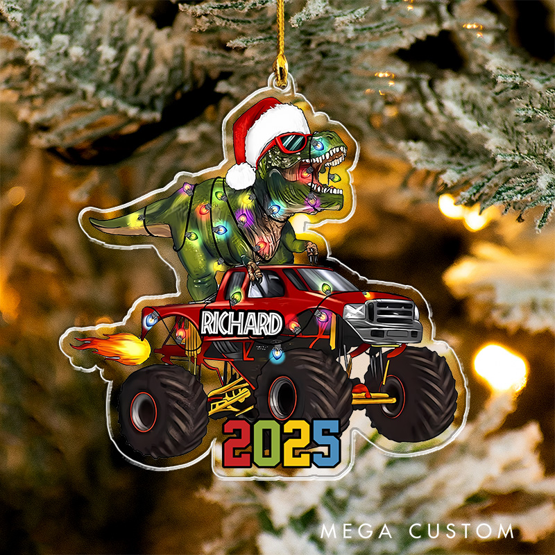 Personalized Dinosaur Inspired The Truck Christmas Ornament 2025 Acrylic Family Ornament Movie Christmas Gift Film Xmas Gift Christmas Decor