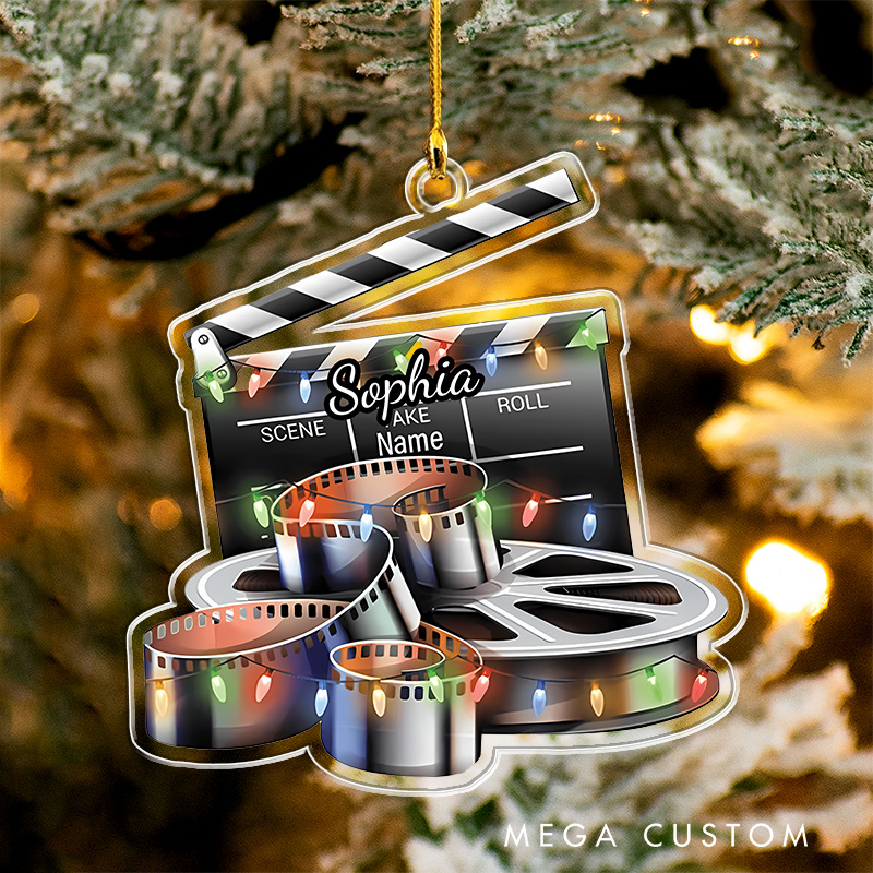 Personalized 2D Film Clapboard Christmas Ornament 2025 Acrylic Ornament Movie Christmas Gift Film Xmas Gift Christmas Decor