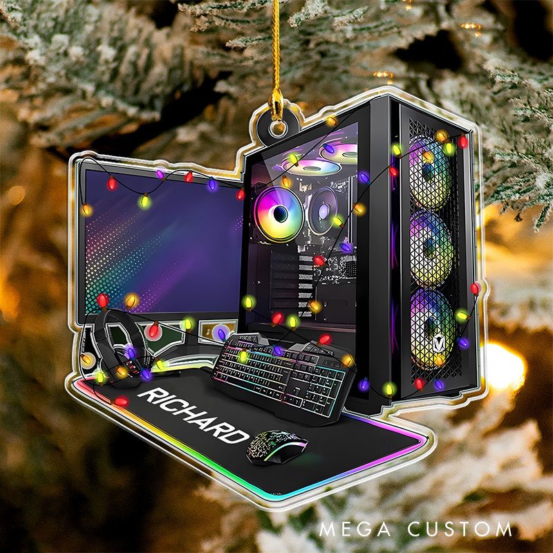 Personalized 2D Pc Gamer Christmas Ornament 2025 Acrylic Ornament Gamer Christmas Gift Video Game Xmas Gift Geek Christmas Decor