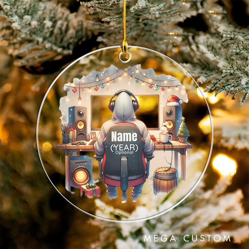 Personalized Gaming Christmas Ornament 2025 Acrylic Ornament Gamer Christmas Gift Video Game Xmas Gift Geek Christmas Decor