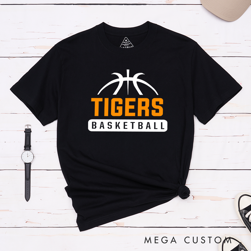 Personalized Basketball Team T-Shirt with Customizable Team Name and Bold Athletic Design