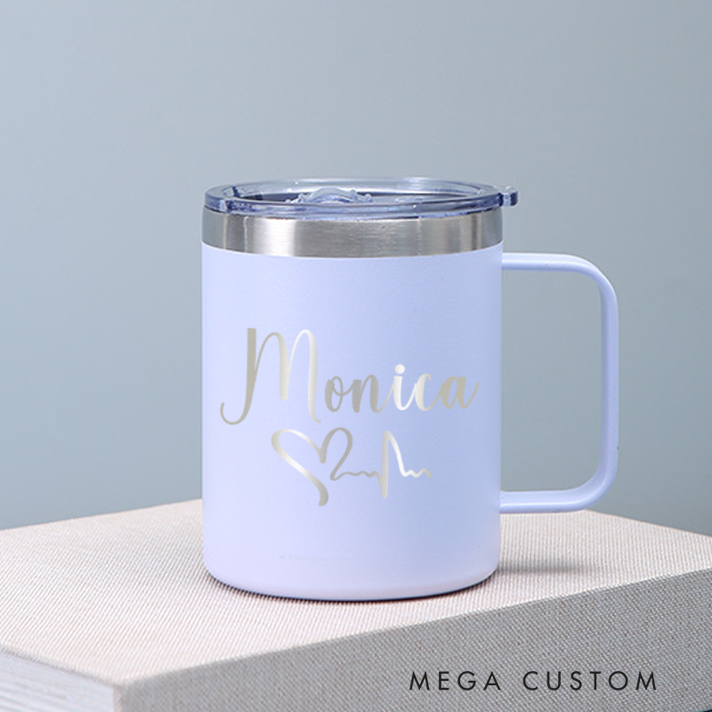 Personalized Laser Engraved Coffee Mug Custom Insulated Stainless Steel Mugs 12 OZ Coffee Mug
