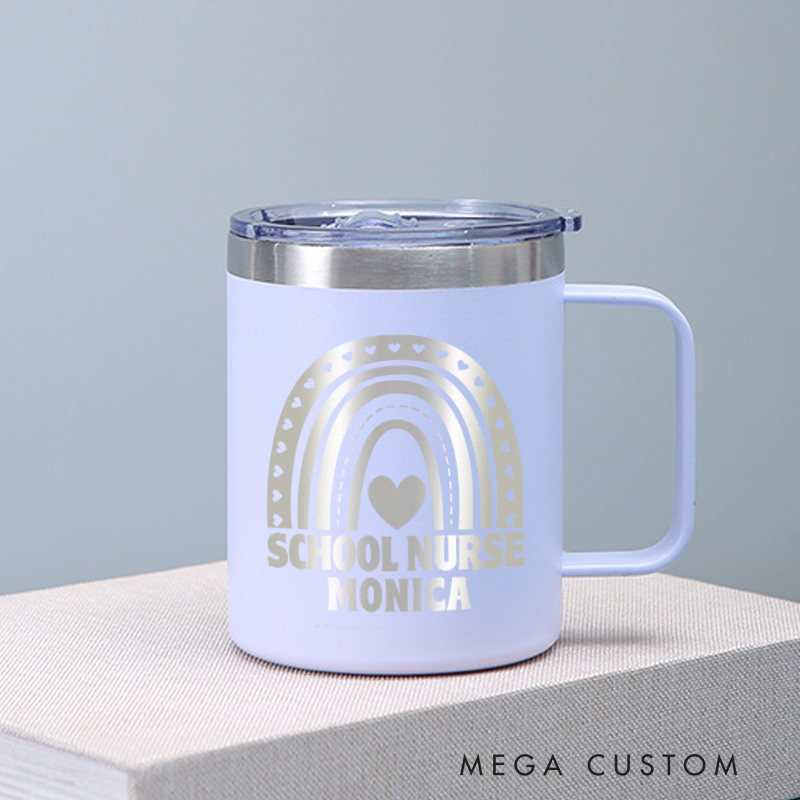 Personalized Laser Engraved Coffee Mug Custom Educated School Nurse Design Coffee Mugs Insulated Stainless Steel Mugs
